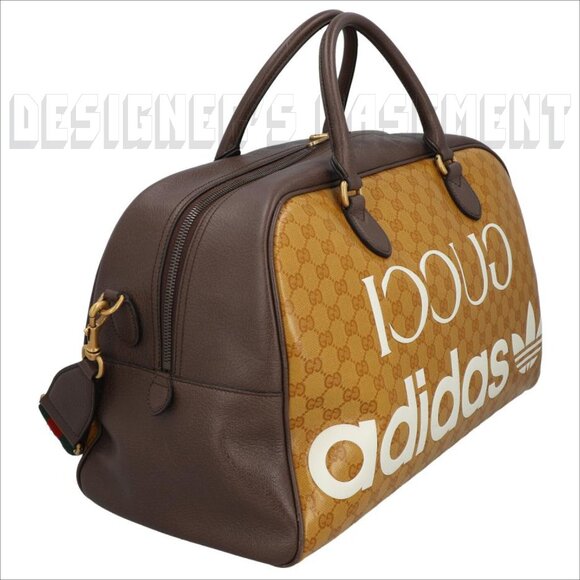 GUCCI GG Crystal Adidas X Gucci Trefoil Web Logo convertible Large Duffel Bag - Picture 7 of 12